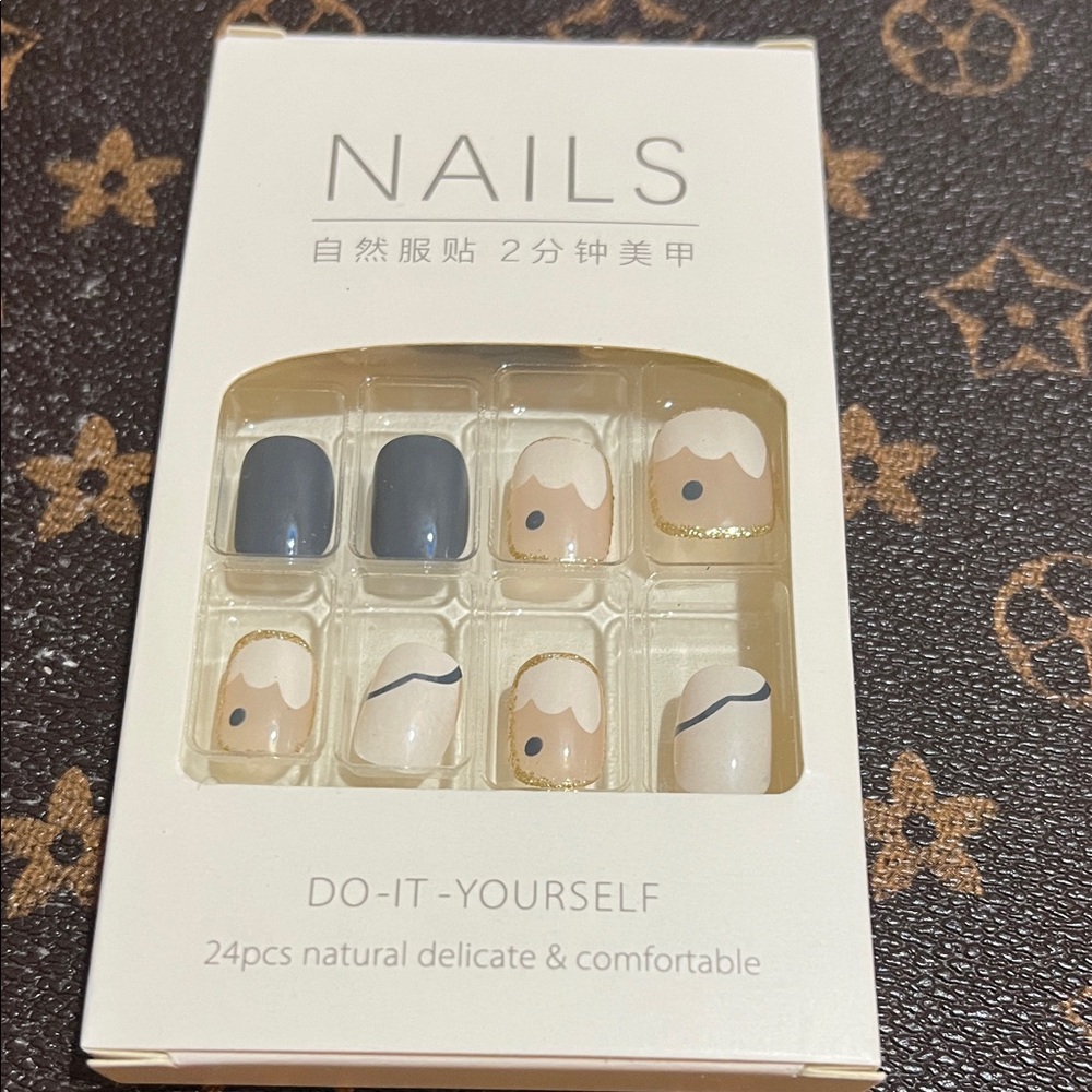2/$15 DIY Nail Art Set with Blue and Gold Accents